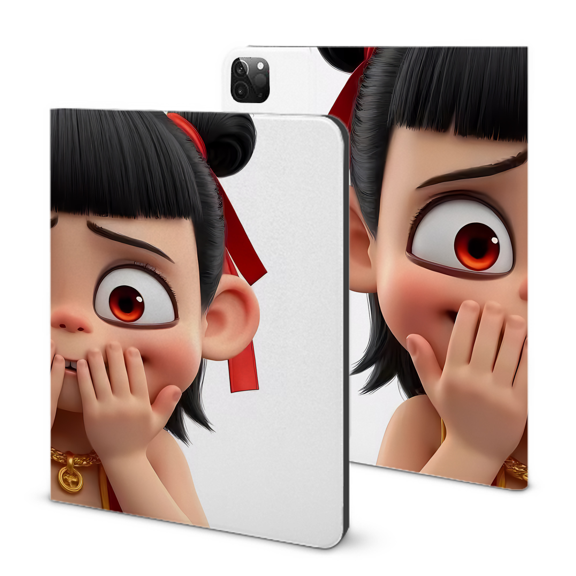 （画像用） Ne Zha 2 ナタ 魔童の大暴れ IPadケース ペンホルダー付き ブックスタイルデザイン